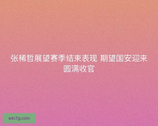 张稀哲展望赛季结束表现 期望国安迎来圆满收官 张稀哲展望赛季结束表现 期望国安迎来圆满收官