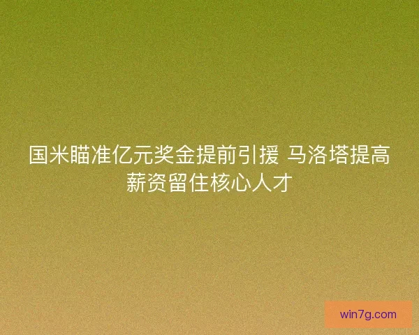 国米瞄准亿元奖金提前引援 马洛塔提高薪资留住核心人才